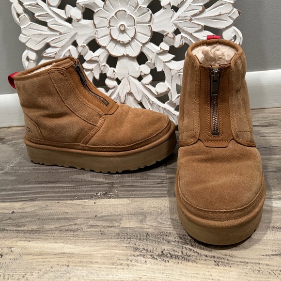 UGG chestnut neumel zip platform size 8 women’s - Picture 1 of 7